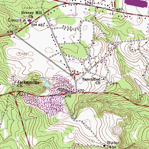 Topographic Map of Rosa Hill School (historical), SC