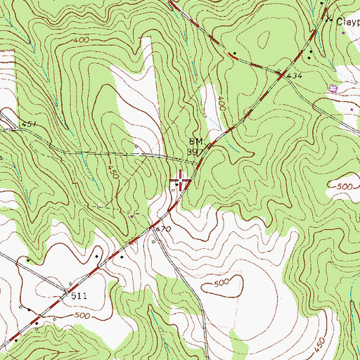 Topographic Map of Rosa Hill School (historical), SC
