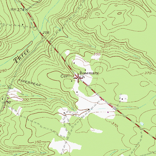 Topographic Map of Rosemary School (historical), SC