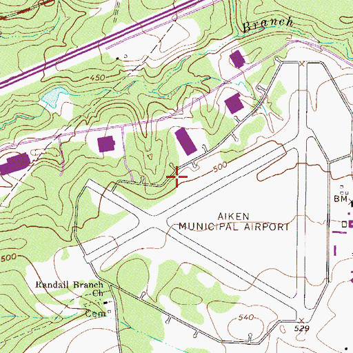 Topographic Map of Round Branch Church (historical), SC