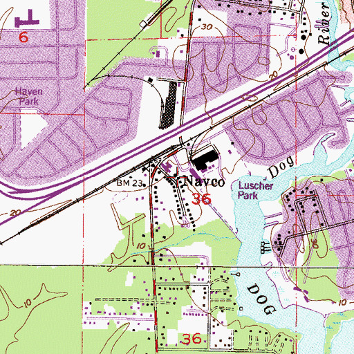 Topographic Map of Navco, AL