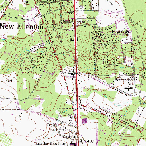 Topographic Map of Saint Paul United Methodist Church, SC