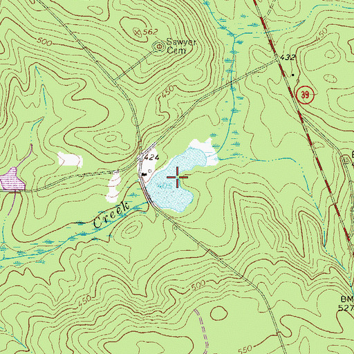 Topographic Map of Sawyer Pond, SC