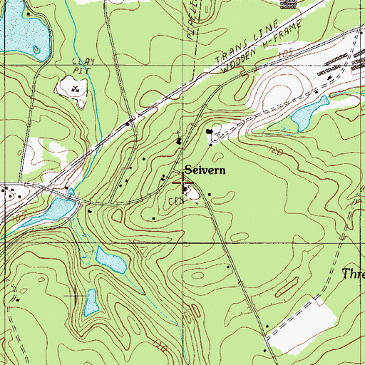 Topographic Map of Seivern Church, SC