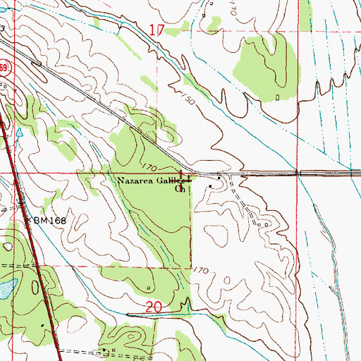 Topographic Map of Nazarea Galilee Church, AL