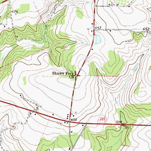 Topographic Map of Shaws Fork School (historical), SC