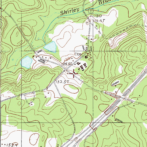 Topographic Map of Shirley Branch Church (historical), SC