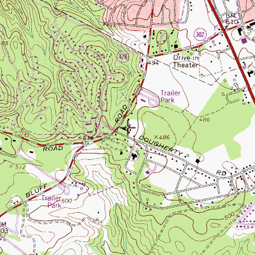 Topographic Map of South Aiken Baptist Church, SC