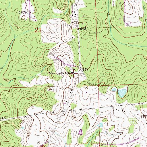 Topographic Map of Nazareth Church, AL
