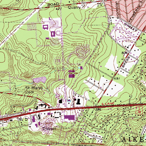 Topographic Map of The Market Place Shopping Center, SC