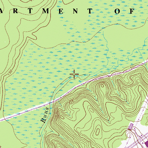 Topographic Map of Turner Branch, SC