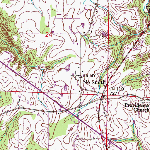 Topographic Map of Ne Smith, AL