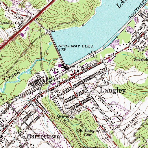 Topographic Map of W G Langley Public School (historical), SC