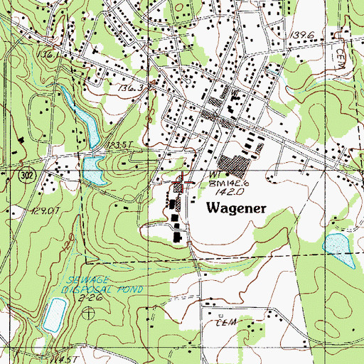 Topographic Map of Wagener-Salley High School, SC