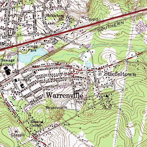 Topographic Map of Warrenville Church of God, SC