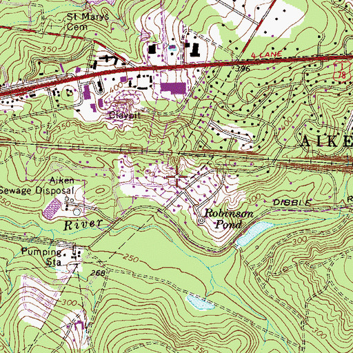 Topographic Map of Westcliff, SC