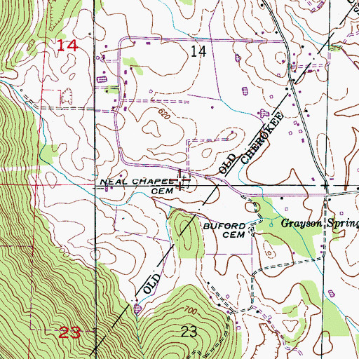 Topographic Map of Neal Chapel Cemetery, AL