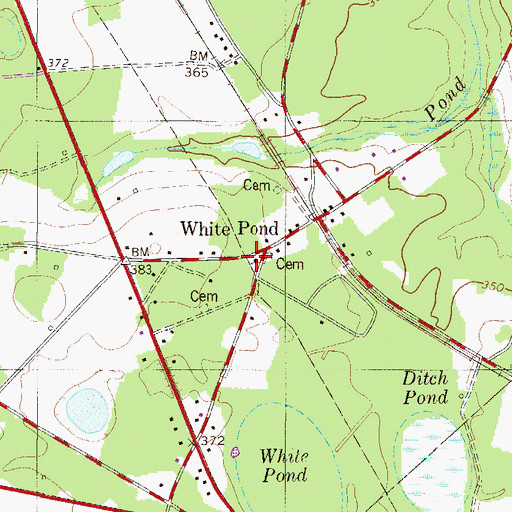 Topographic Map of White Pond Church, SC