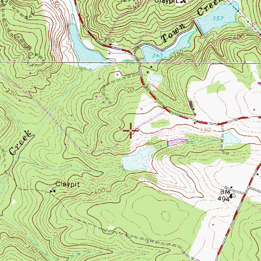 Topographic Map of Wood Valley, SC