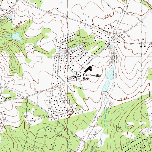 Topographic Map of Centerville Church of God, SC
