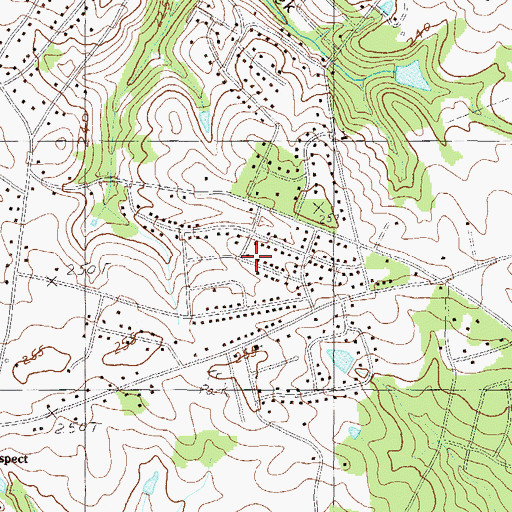 Topographic Map of Centerville Terrace Estates, SC