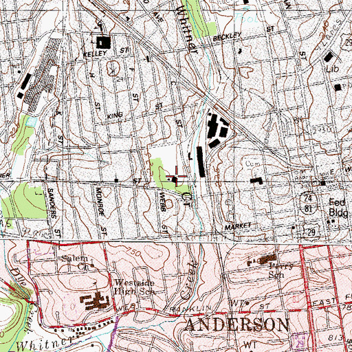 Topographic Map of Central Baptist Church, SC