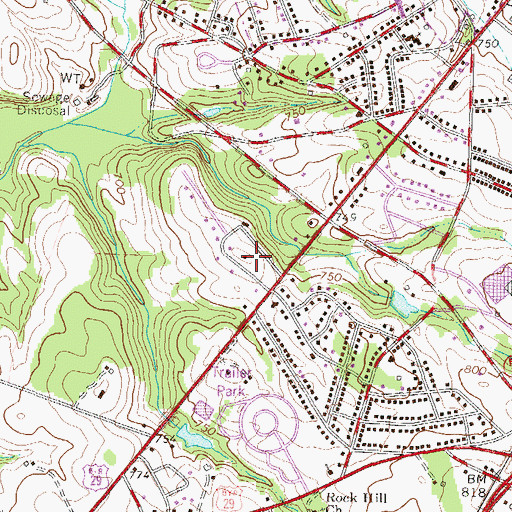 Topographic Map of Cherokee Farms, SC