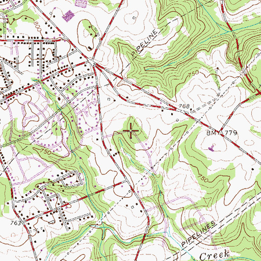 Topographic Map of Christopher Heights, SC