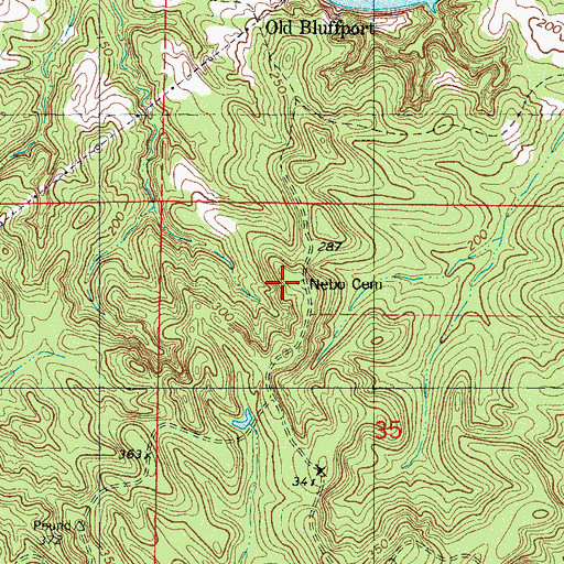 Topographic Map of Nebo Cemetery, AL