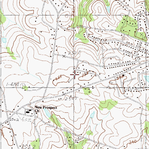 Topographic Map of Colonial Hills, SC