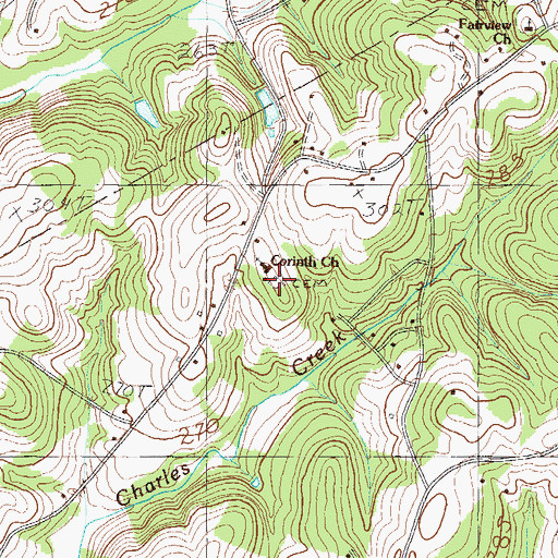 Topographic Map of Corinth Baptist Number Two Cemetery, SC