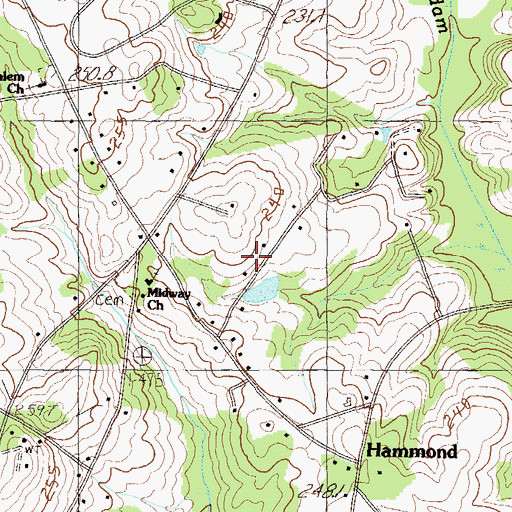 Topographic Map of Country Acres, SC