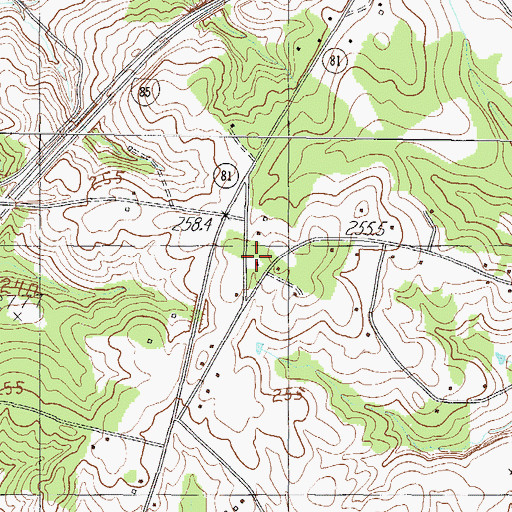 Topographic Map of Cross Roads School (historical), SC