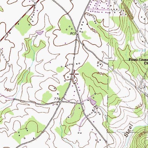 Topographic Map of Denver School (historical), SC