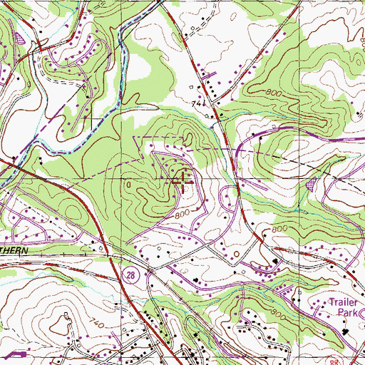 Topographic Map of Dogwood Heights, SC