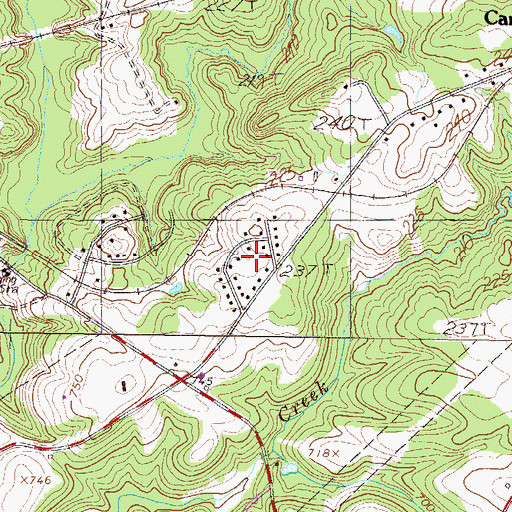 Topographic Map of Erskine Estates, SC