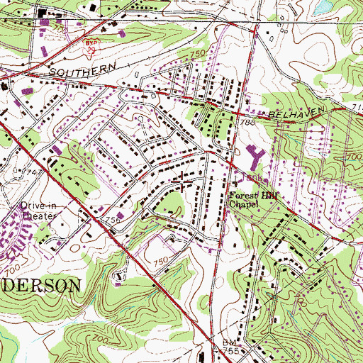 Topographic Map of Fairfield Acres, SC
