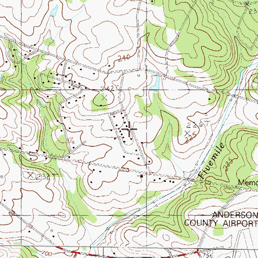 Topographic Map of Fieldcrest Acres, SC