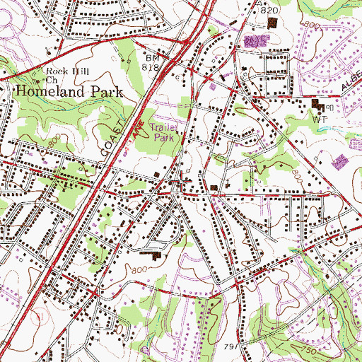 Topographic Map of First Assembly of God Church, SC