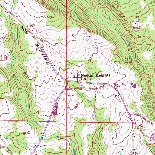 Topographic Map of Nectar Heights Church, AL
