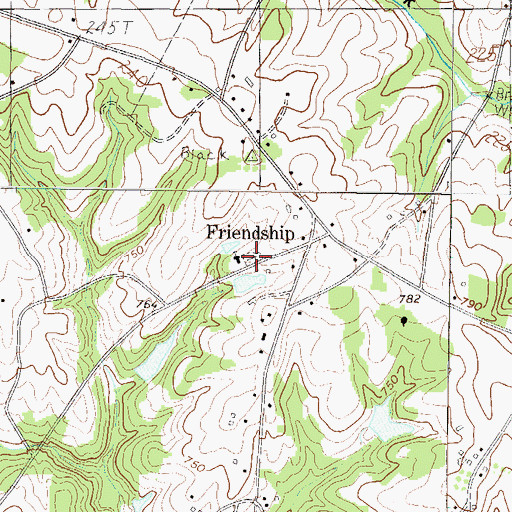 Topographic Map of Friendship Baptist Cemetery, SC