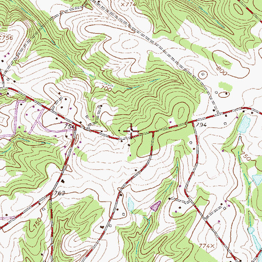 Topographic Map of Fork Grove School (historical), SC