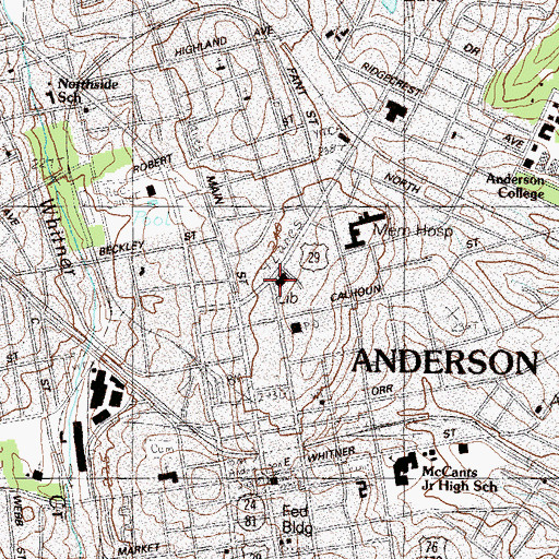 Topographic Map of Girls High School (historical), SC