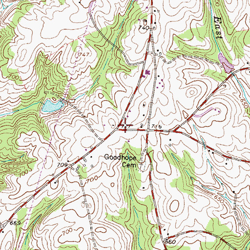 Topographic Map of Good Hope School (historical), SC