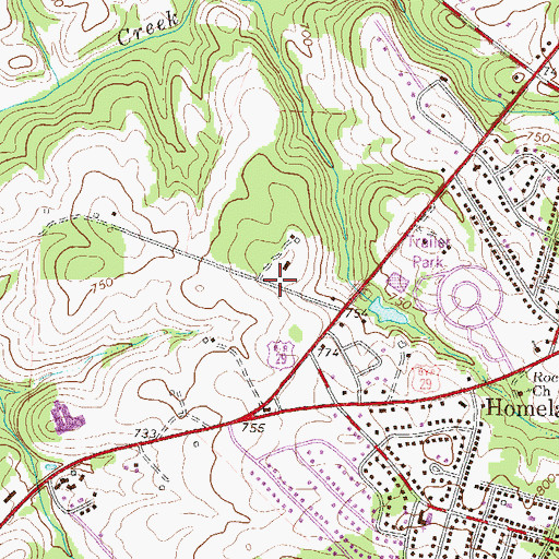 Topographic Map of Green Acres, SC