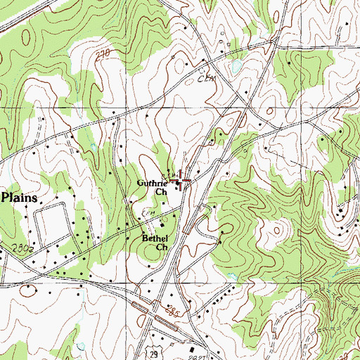 Topographic Map of Guthrie Church, SC