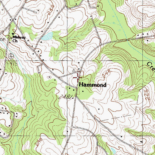 Topographic Map of Hammond School (historical), SC