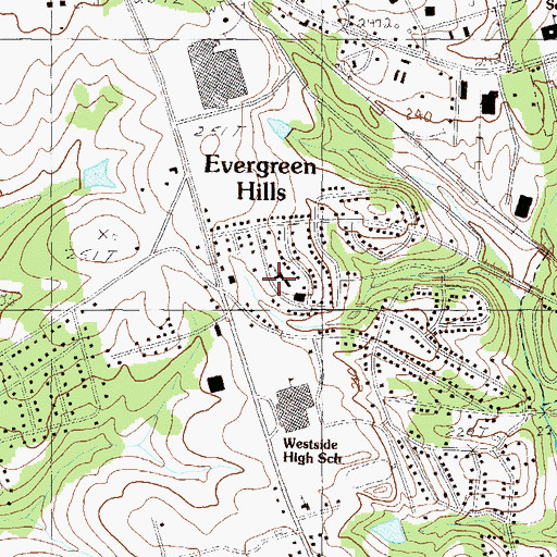 Topographic Map of Harvest Baptist Church, SC