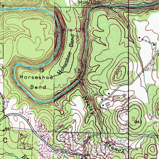 Topographic Map of Neeley Branch, AL