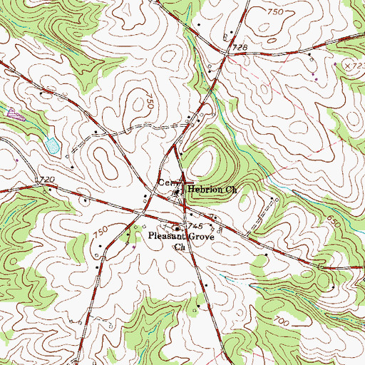 Topographic Map of Hebrion Cemetery, SC